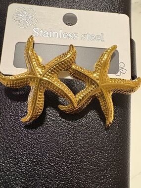 Gold Starfish Stainless Steel Earrings - Beach Inspired Women’s Accessory